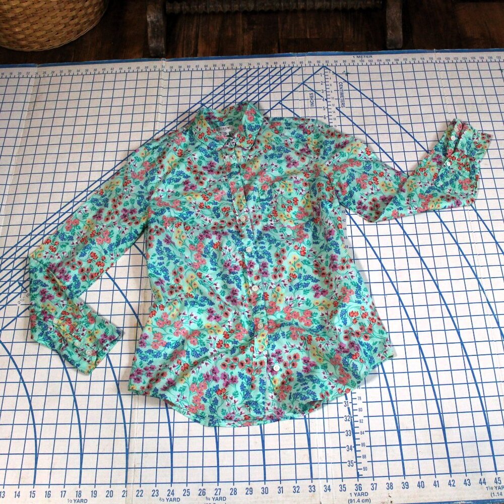 J. Crew Factory Cotton Floral Button-Down Shirt, XS